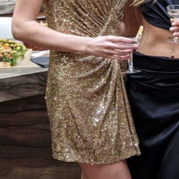 BALMAIN Paris Gold sequin mini dress - Picture 6 of 6